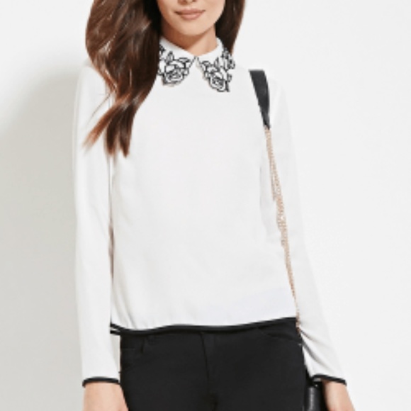 CONTEMPORARY ROSE-COLLAR BLOUSE - Picture 5 of 5